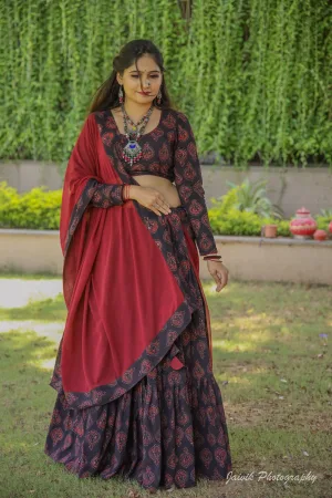 Cotton Ajrakh Chaniya Choli