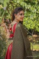 Elegant Maroon & Olive Green Cotton Chaniya Choli Set