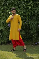 Mustard Kalamkari Cotton Chaniya Choli