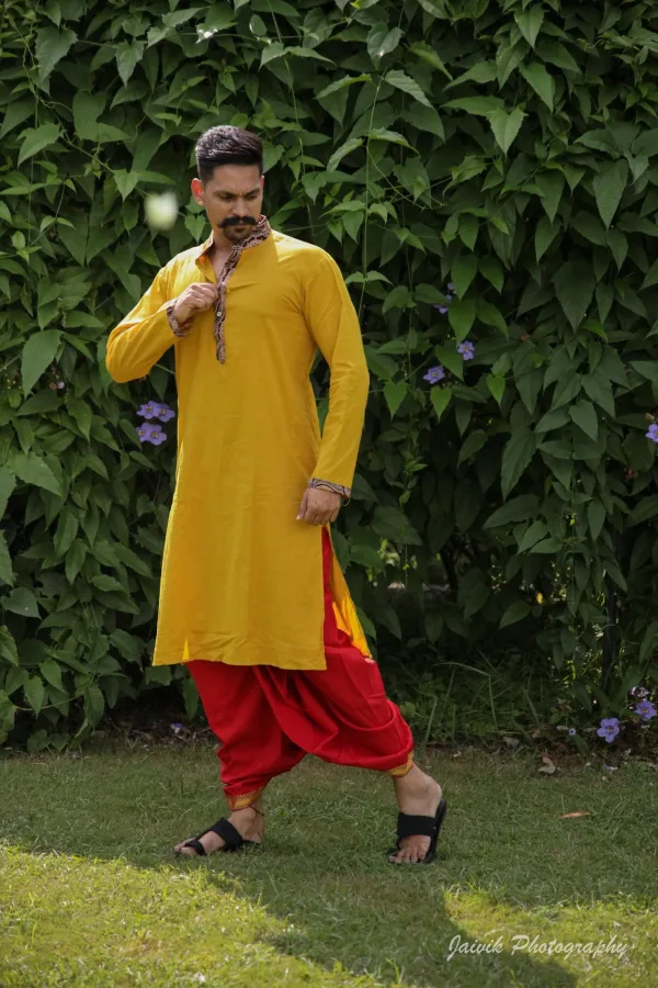 Mustard Kalamkari Cotton Chaniya Choli - Image 3