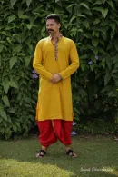 Mustard Kalamkari Cotton Chaniya Choli