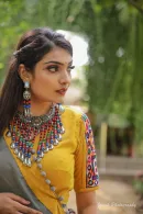 Mustard Kalamkari Cotton Chaniya Choli