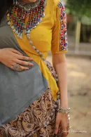 Mustard Kalamkari Cotton Chaniya Choli