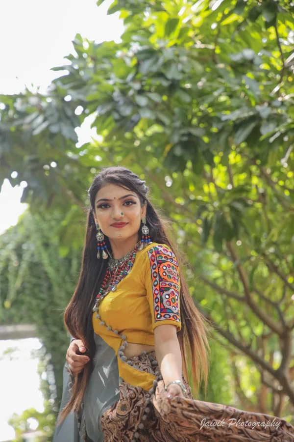 Mustard Kalamkari Cotton Chaniya Choli - Image 9