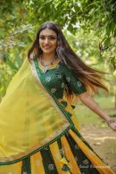 Yellow and Green Chaniya Choli