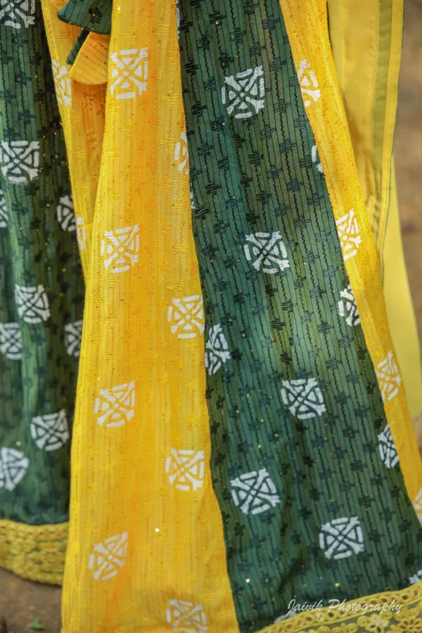 Yellow and Green Chaniya Choli - Image 9