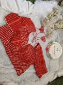 A rich red and white Bandhani Blouse – Inspired by Sabyasachi’s Signature Style