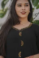 Black Sunshine Embroidered Flared Frock – Sunshine Collection