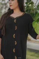 Black Sunshine Embroidered Flared Frock – Sunshine Collection