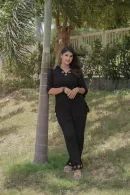 Black Floral Embroidered Co-Ord Set – Sunshine Collection