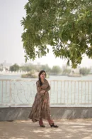Kalamkari umbrella Anarkali set