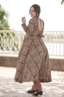 Kalamkari umbrella Anarkali set