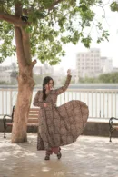 Kalamkari umbrella Anarkali set